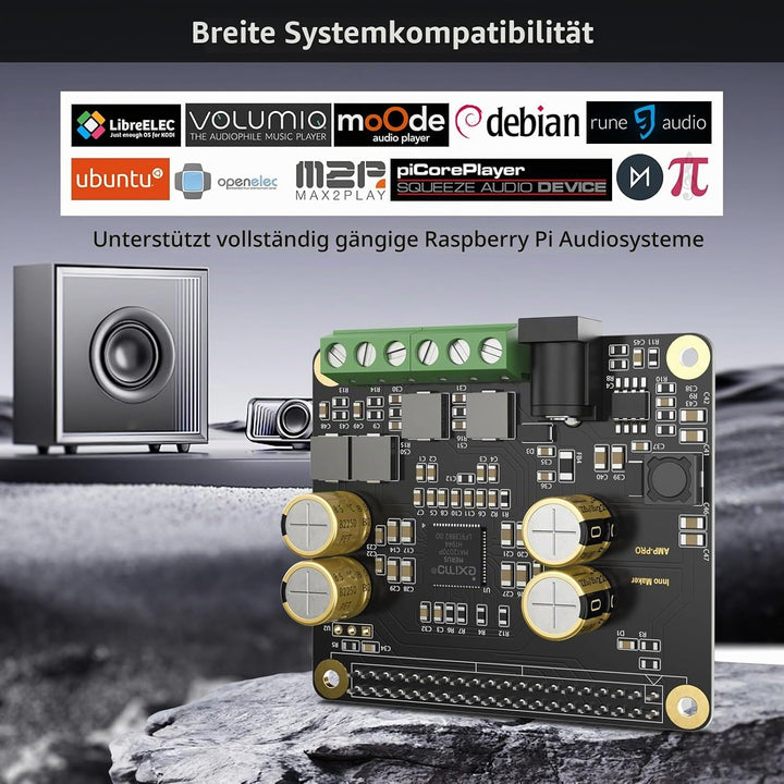 InnoMaker Audio-Verstärker 2x80W Spitzenausgang Klasse D HiFi AMP Pro V2 HAT, mit 192 kHz/24-Bit MA1