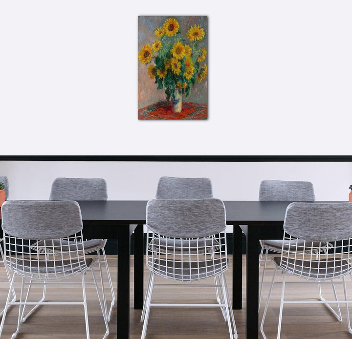 Printed Paintings Leinwand (60x80cm): Claude Monet - EIN Strauss Sonnenblumen (1881) 60x80 cm, 60x80