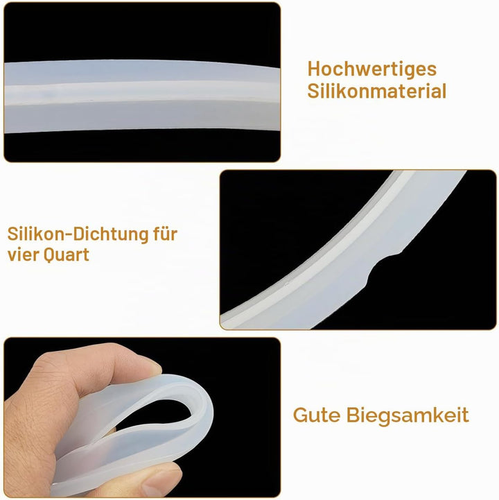 2er-Pack Silikon-Dichtungsringe, kompatibel für Instant Pot 6-Quart-Schnellkochtöpfe, Ersatz-Silikon