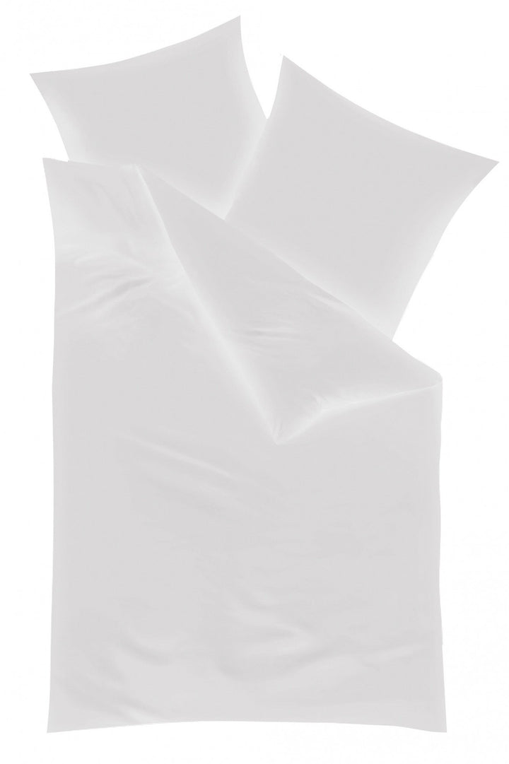 Kaeppel Biber Bettwäsche Uni 200x200cm Rot Silber Weiss Anthrazit Creme Einfarbig, Farbe:Weiss, Weis