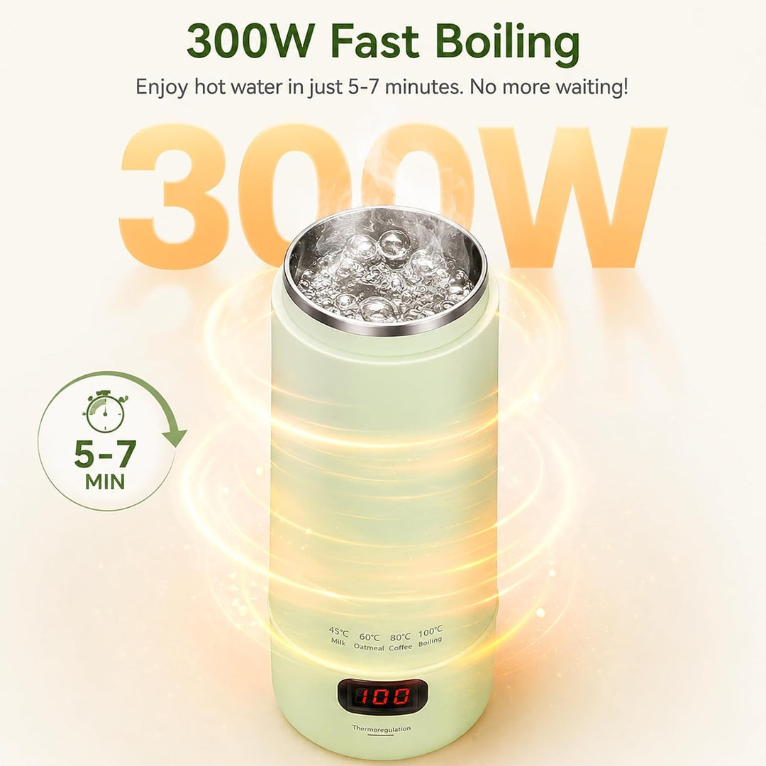 Elektrischer Reisewasserkocher Klein 400ML, 4 Temperatureinstellung | Mini Wasserkocher Automatische