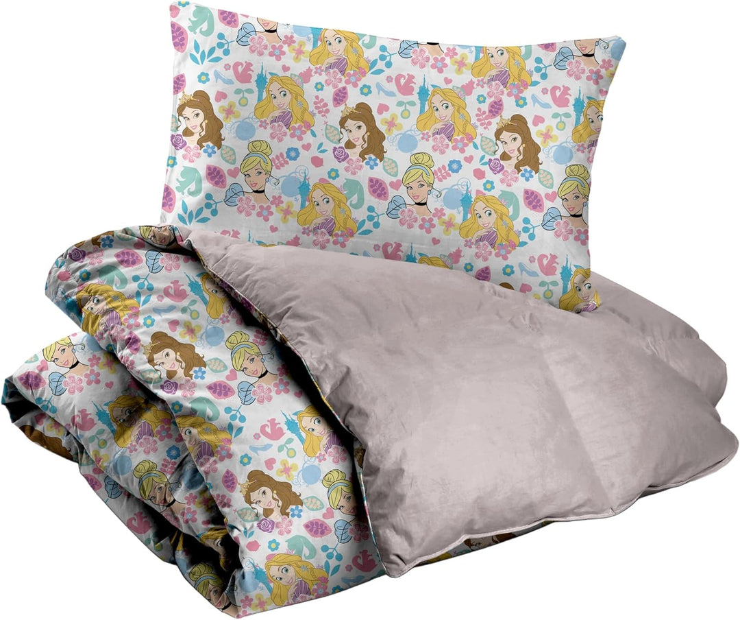 Princess, Bettbezug-Set für Einzelbett, Baumwolle, Rosa, 155 x 200 cm, Kissenbezug 50 x 80 cm, Disne