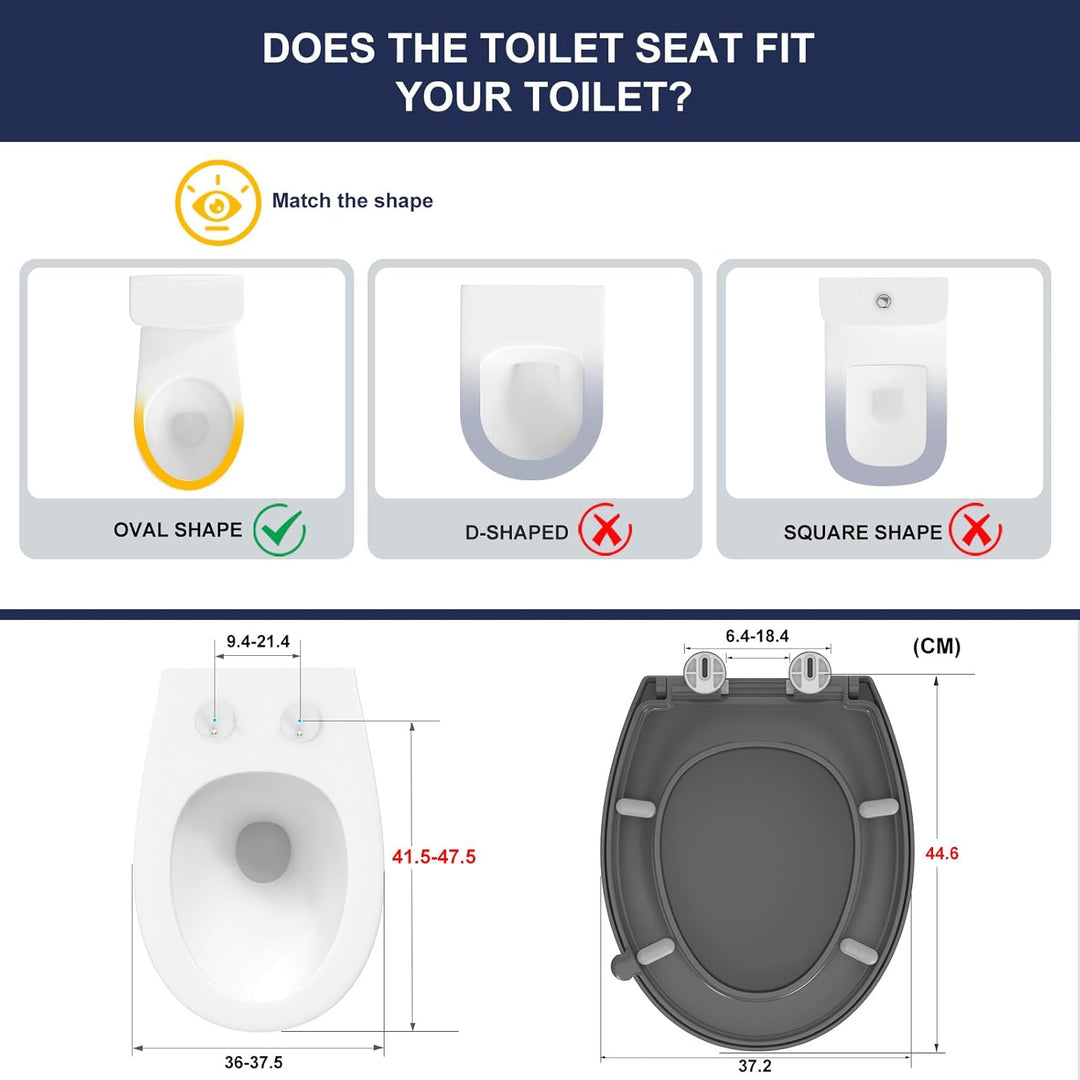 YEAUPE PRO Toilettendeckel mit Absenkautomatik,WC Sitz mit Quick-Release-Funktion und Softclose Abse