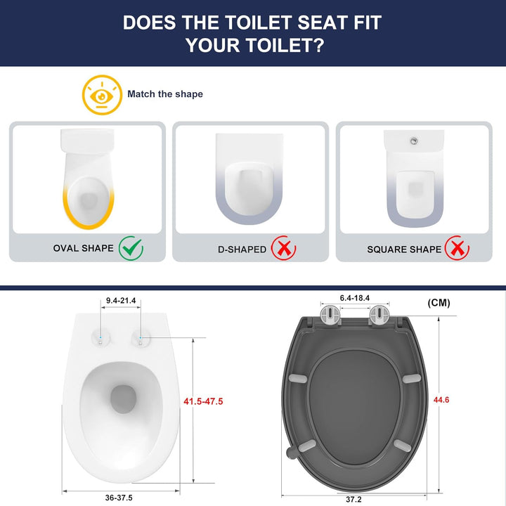 YEAUPE PRO Toilettendeckel mit Absenkautomatik,WC Sitz mit Quick-Release-Funktion und Softclose Abse
