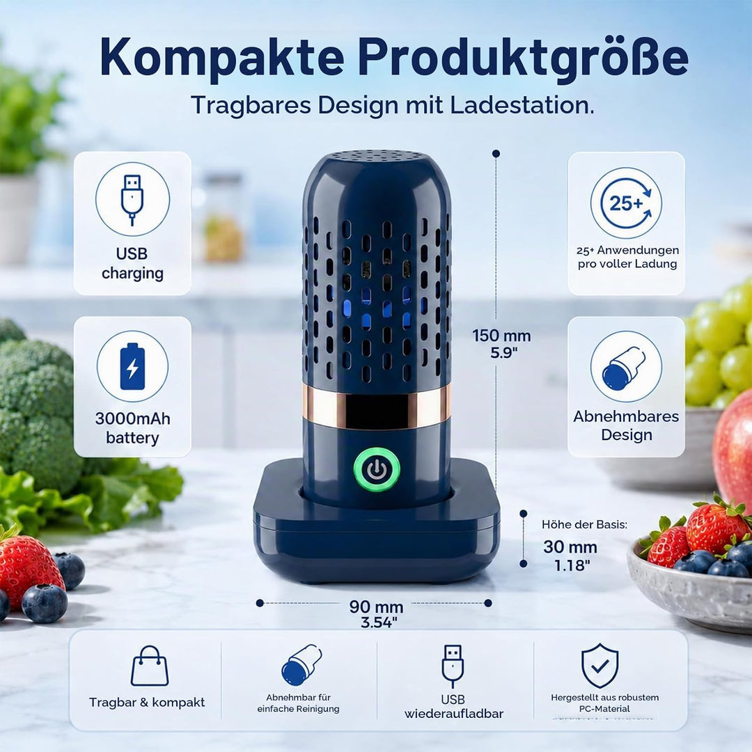 Sonhomay Obst- und Gemüsewaschmaschine Portable USB Wiederaufladbare Obstreinigungsmaschine für Obst