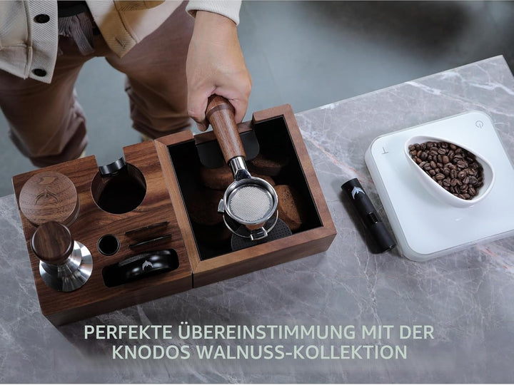 58.5mm Kaffeetamper – Espresso Tamper für 58mm Körbe – maximale Randabdeckung, kalibriert, selbstniv