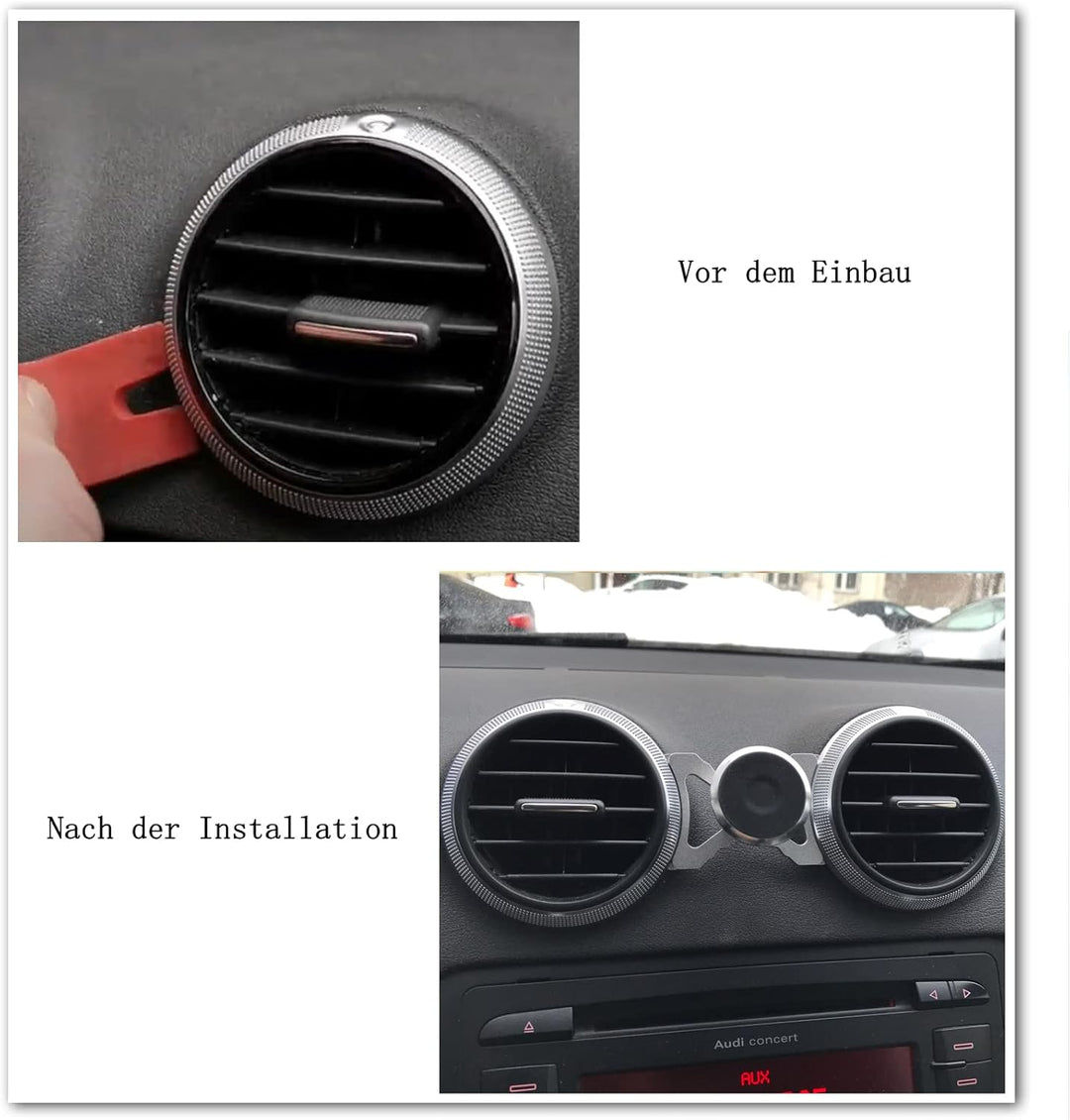 Magnet Handyhalterung kompatibel Audi A3 8P und Audi S3 8P geeignet für Smartphone und GPS mit Auto