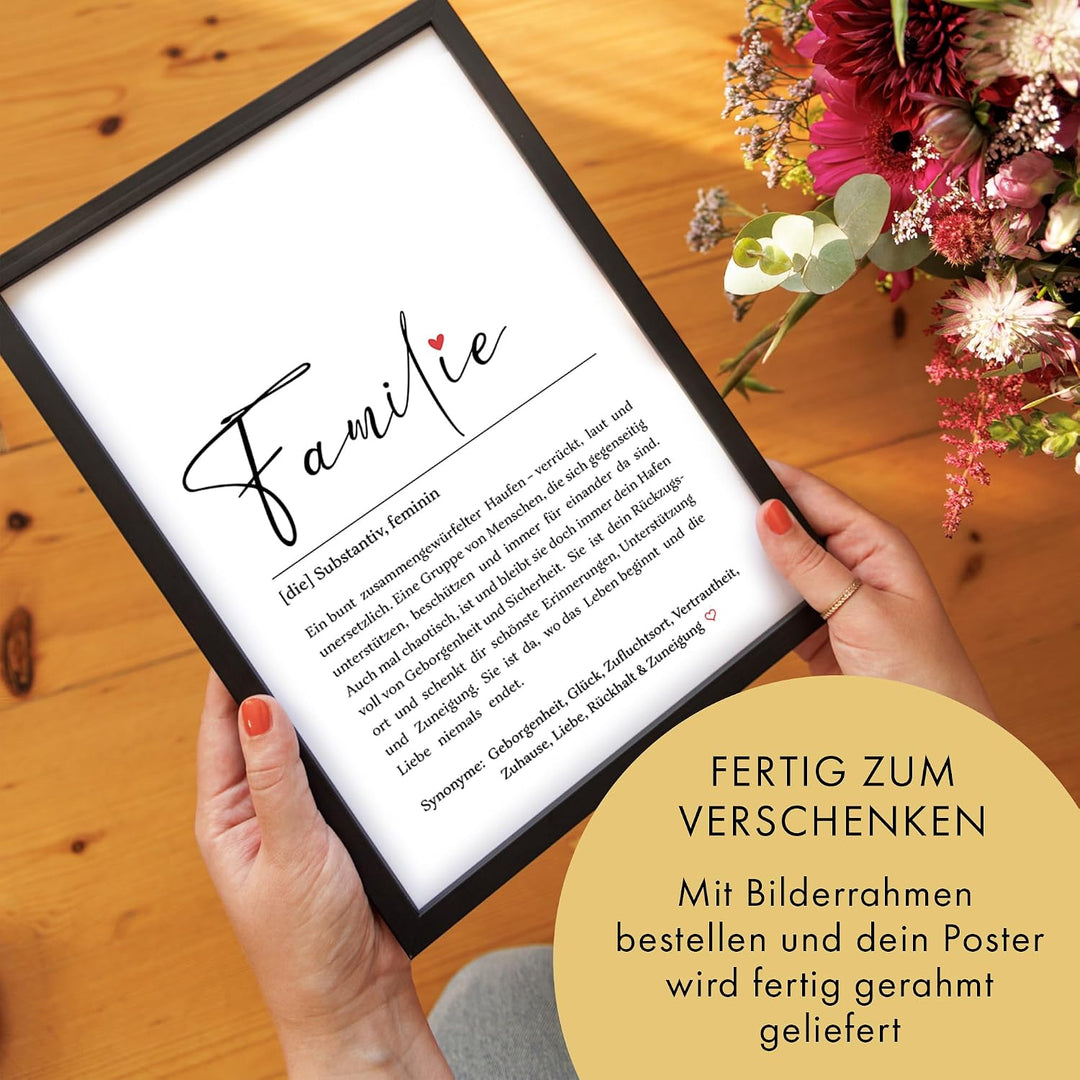 Familie Definition Bild - persönliches Geschenk – Definition Familienposter | Wanddekoration | Gesch