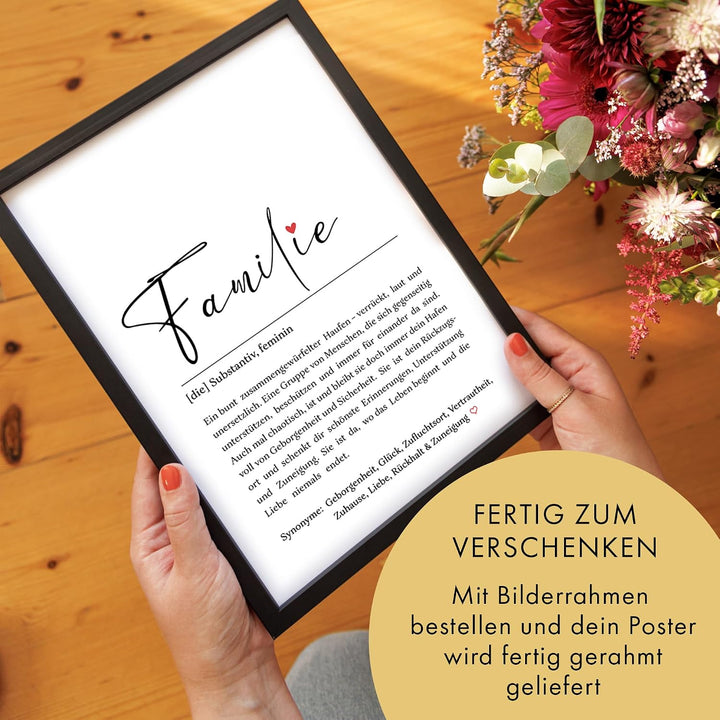 Familie Definition Bild - persönliches Geschenk – Definition Familienposter | Wanddekoration | Gesch