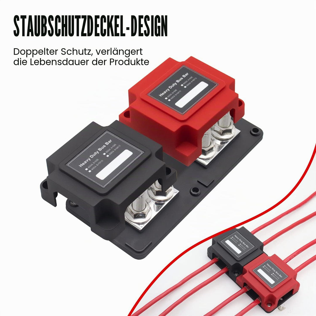 STANEW 400A Bus Bar Box Sicherungsblockhalter Kupfergefertigt Schwerlastmodul Geeignet 12V-48V DC, 8