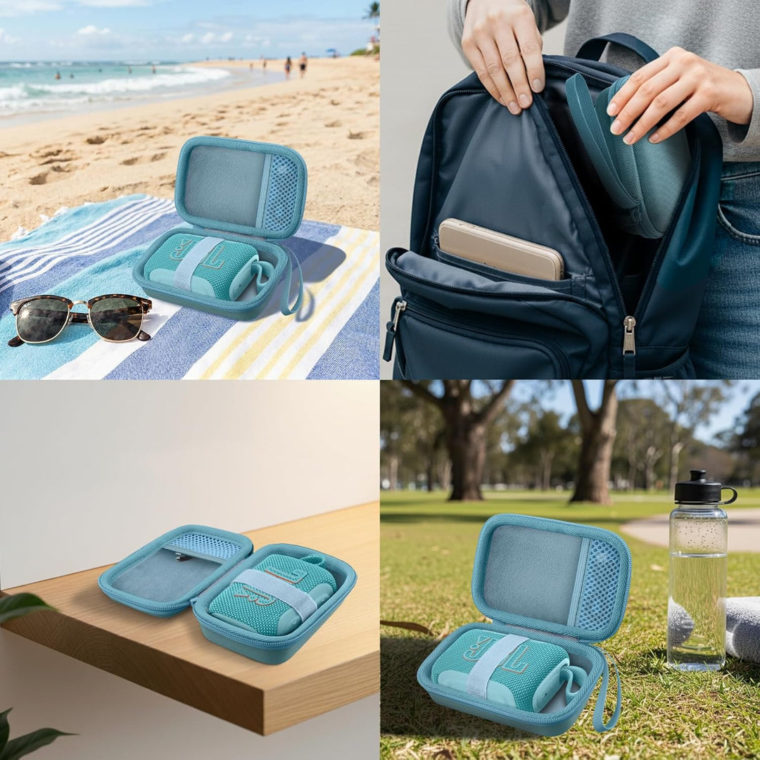 co2CREA Hart Reise Schutz Hülle Etui Tasche für JBL GO 4 /JBL GO 3 Eco/JBL GO 3 Ultra tragbarer Blue
