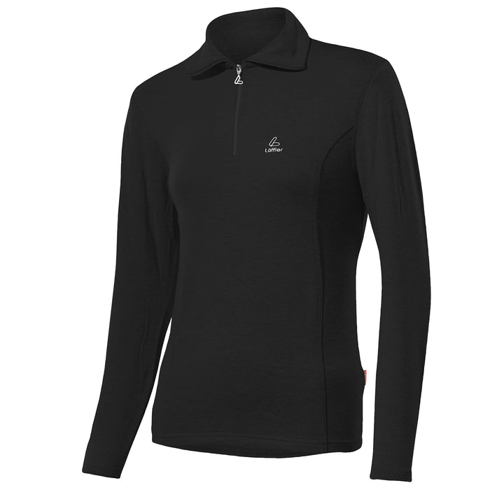 Löffler Damen Pulli DA Transtex Zip Rolli Basic 36 Schwarz, 36 Schwarz