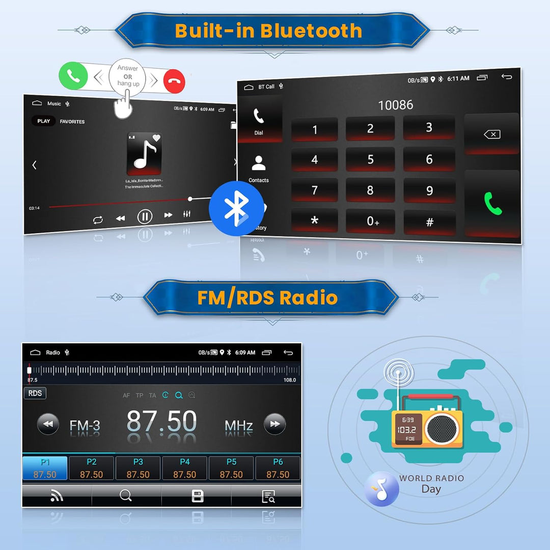 Android 15 Radio für Mazda Axela 3 2010-2013 mit Wireless CarPlay Android Auto 2+64G, 9 Zoll Bildsch