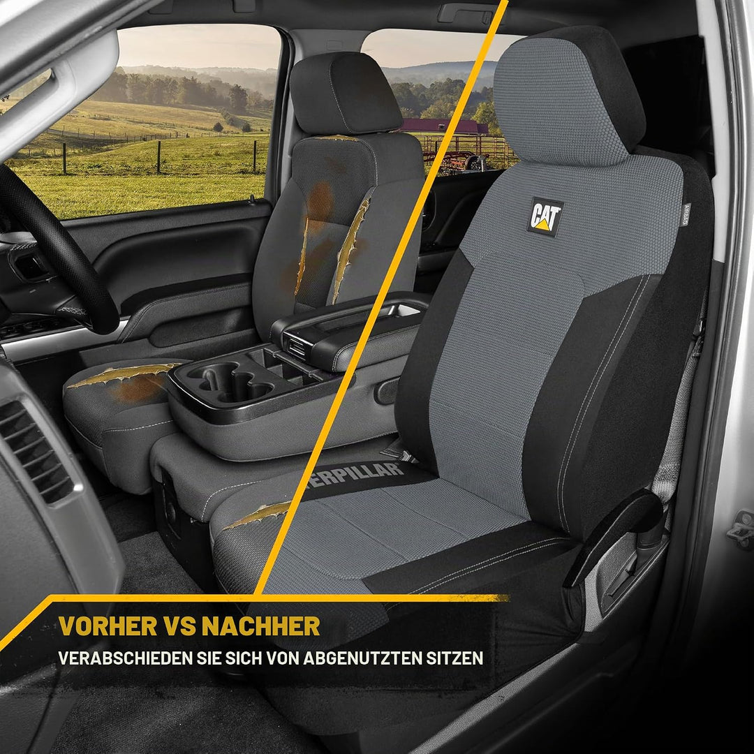 CAT® MeshFlex Autositzbezüge für Autos LKW und SUVs (2er Set) - Grau Autositzbezüge für Vordersitze