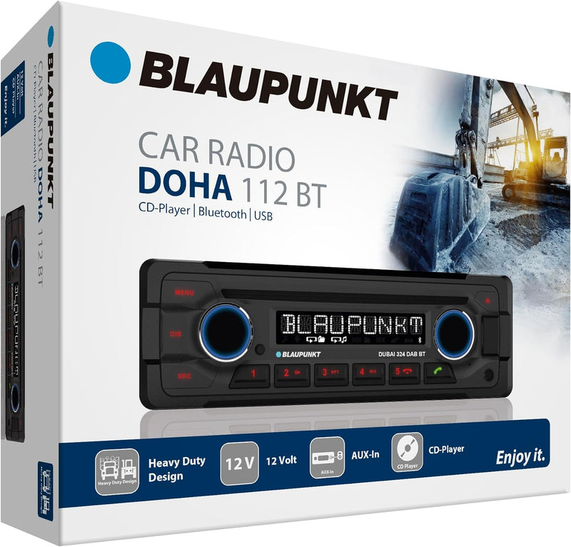 Blaupunkt 1-DIN, Bluetooth-Freisprecheinrichtung, 12 V, Heavy Duty Design DOHA112BT Single, Single