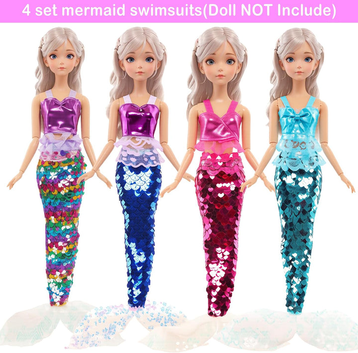 Miunana 10 Puppenkleidung Puppen Kleidung 5 Badeanzug Bikini 4 Meerjungfrau Schwimmbekleidung 1 Bade