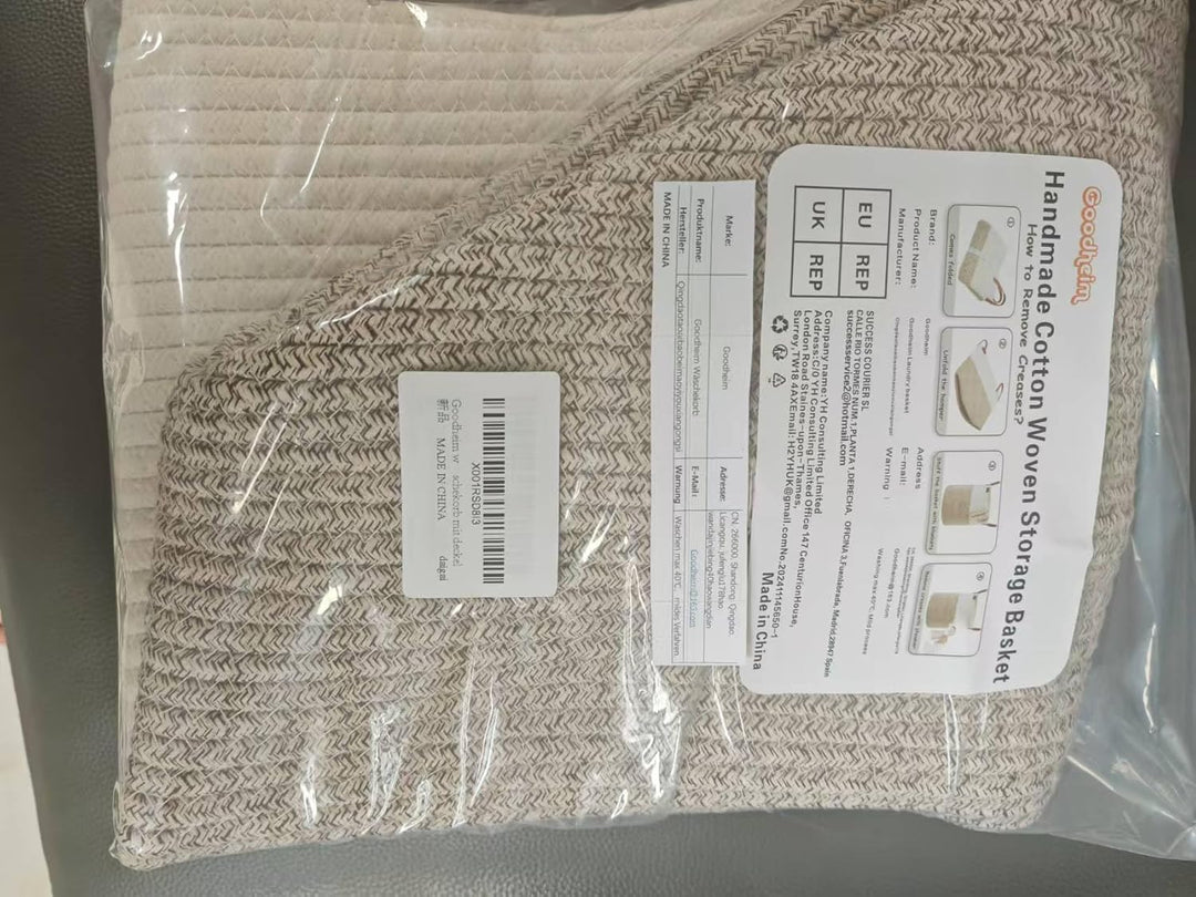 Faltbarer Wäschekorb mit Deckel, Wäschesammler - Wäschekörbe, Körbe geflochten, gross & XXL, weiss,