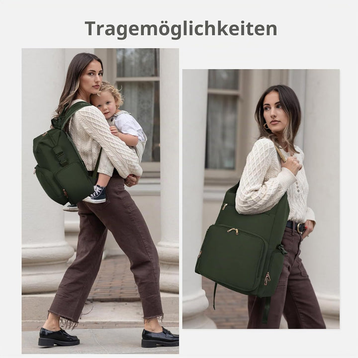 CEI-CEI Baby Wickeltasche/Rucksack mit Isolierter Flaschentasche, Wasserdichtes Neoprengewebe, Wicke