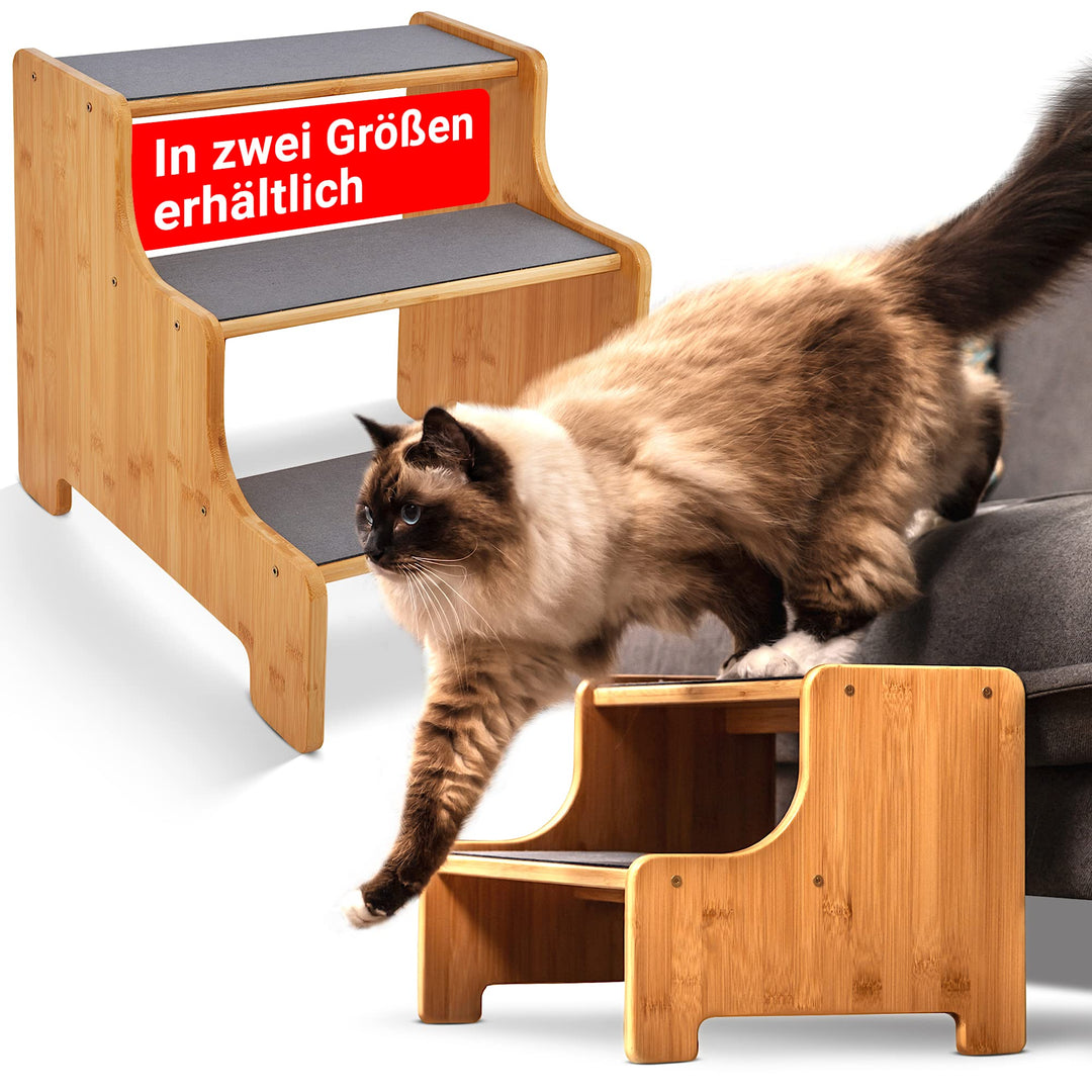 AMAZINGs Haustiertreppe für kleine, mittlere und schwere Hunde, Katzen. 2 Stufen | Hundetreppe + Kat