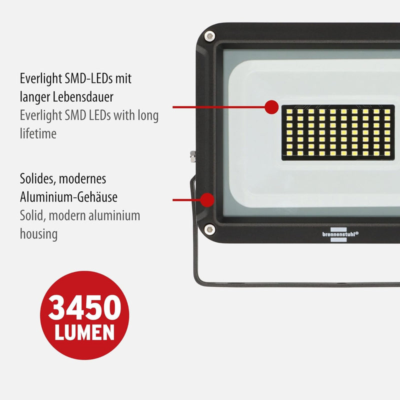 Brennenstuhl LED Strahler JARO 4060 / LED-Leuchte 30W für aussen (LED-Aussenstrahler zur Wandmontage