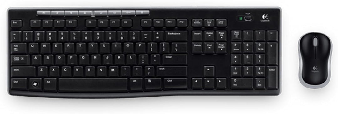 Logitech MK270 Kabelloses Set mit Tastatur und Maus für Windows, Griechisches Layout - Schwarz