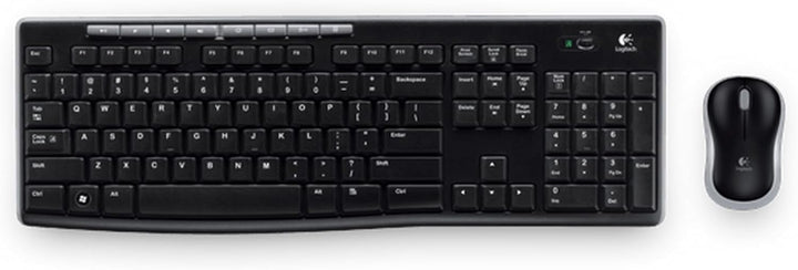 Logitech MK270 Kabelloses Set mit Tastatur und Maus für Windows, Griechisches Layout - Schwarz