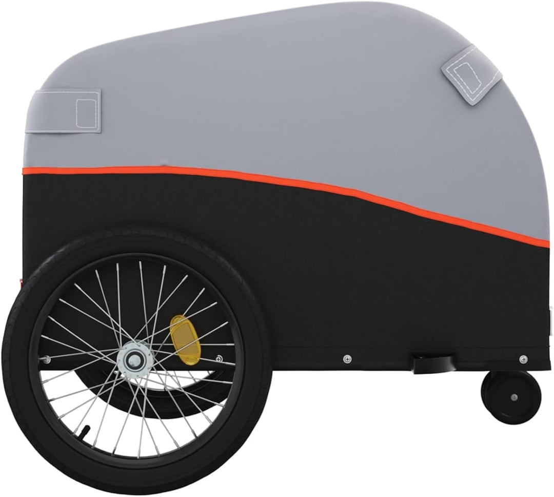Fahrradanhänger 30kg Eisen Schwarz/Orange | Robust &amp; Vielseitig, Max 30kg Tragkraft, Ideal für Schwe