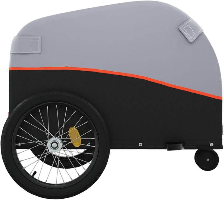 Fahrradanhänger 30kg Eisen Schwarz/Orange | Robust &amp; Vielseitig, Max 30kg Tragkraft, Ideal für Schwe
