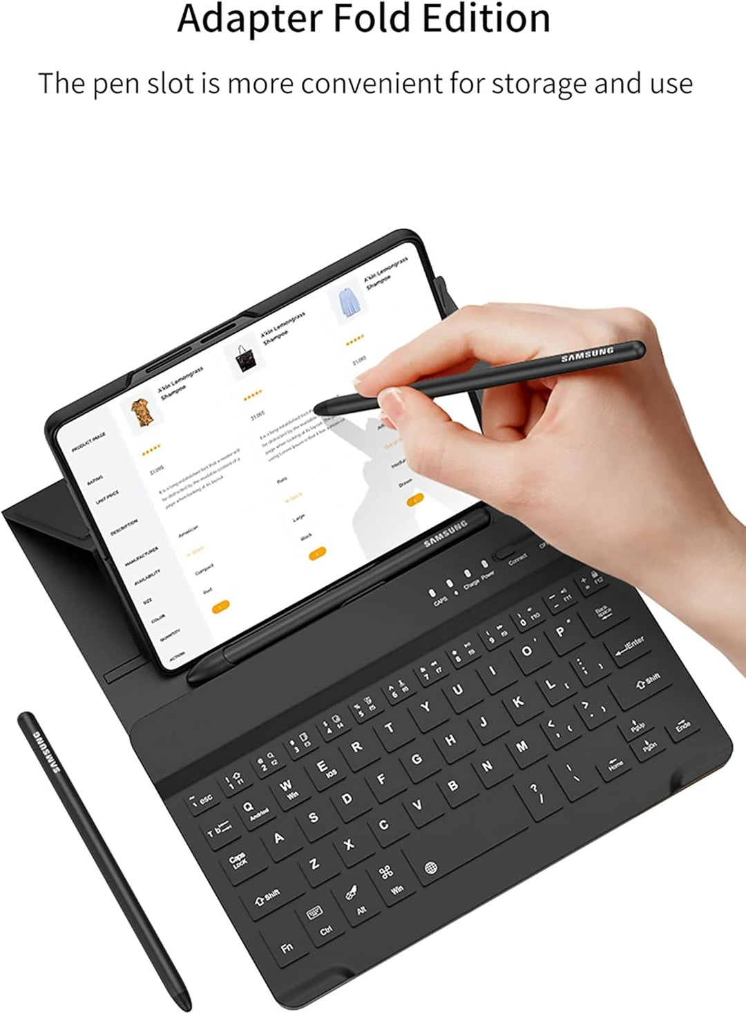 Custodia Magnetic Klapphüllen Ständer Folio Hülle,Keyboard,Pen Slot,Glasfolie PC Case Kompatibel für