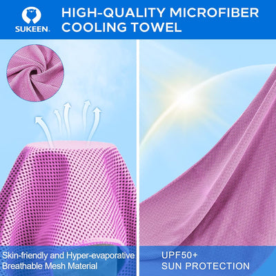 Kühltuch Set, kühlendes Handtuch Kühltücher Hals, Handtuch kühlend, Cooling Towel, Kühltücher Sport,