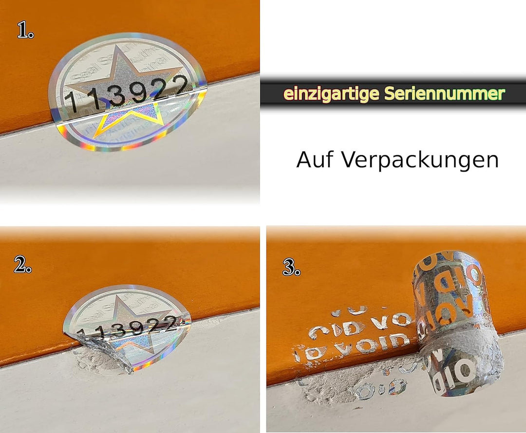 1320 Stk - 3D Hologramm-Siegel 20mm silber glänzend - Sicherheitssiegel, Qualitätssiegel, Garantiesi