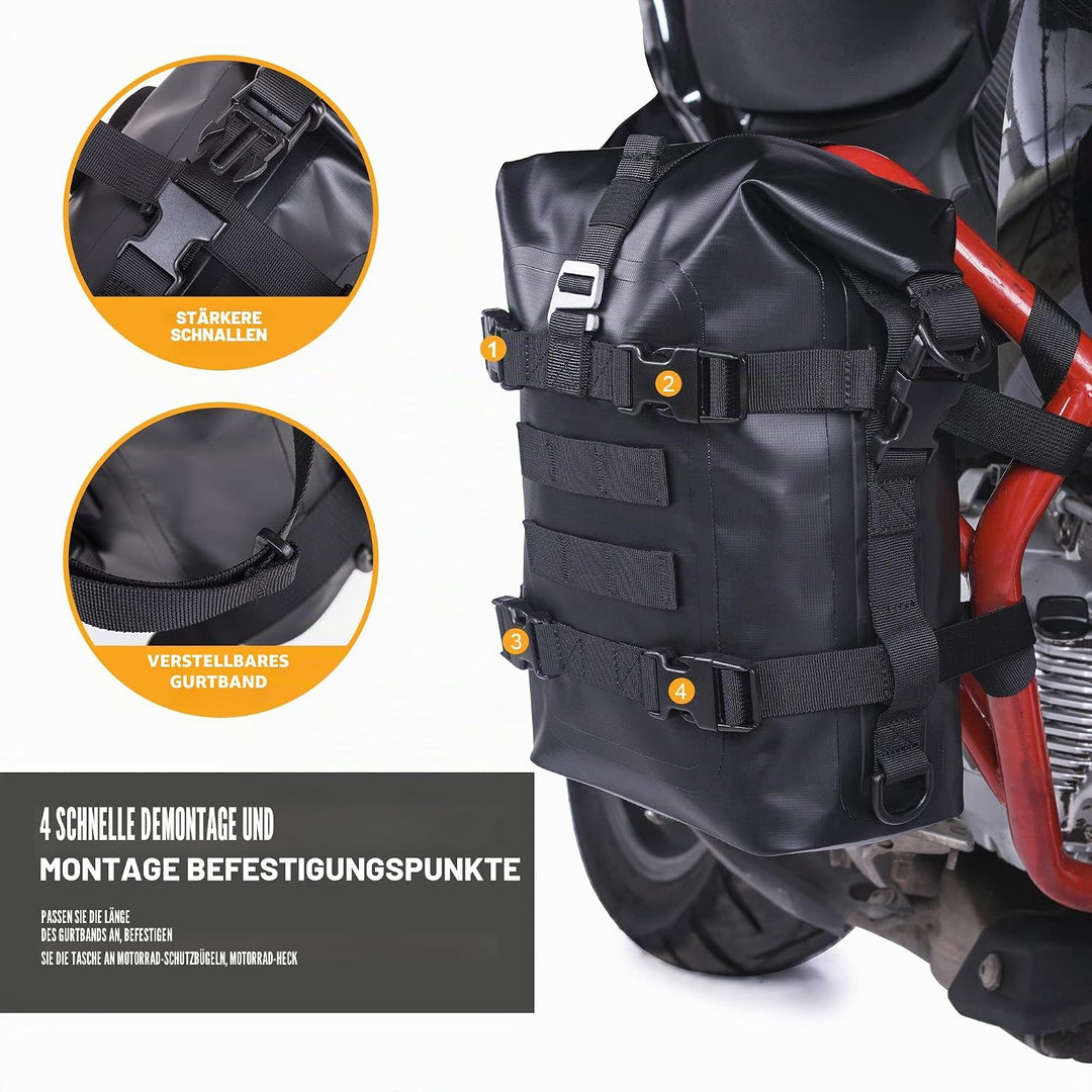 WILD HEART Motorrad-Trockentasche Sturzbügel-Taschen Motorrad-Tasche verwendet als Motorrad-Gepäck S