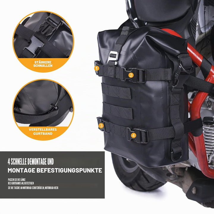 WILD HEART Motorrad-Trockentasche Sturzbügel-Taschen Motorrad-Tasche verwendet als Motorrad-Gepäck S