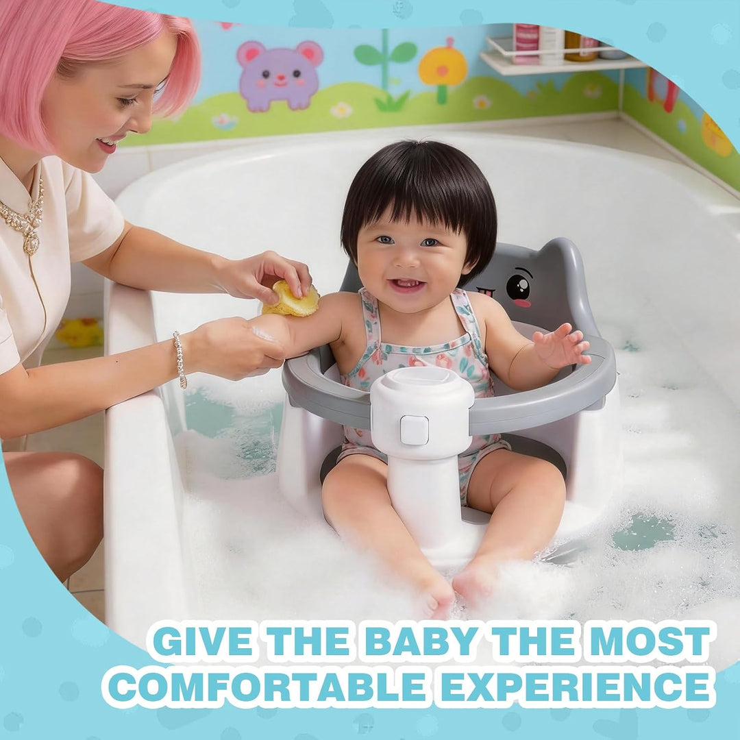 Baby Badewannensitz ab 6 Monate, Rutschfester Badesitz mit Saugnäpfen, Sicherer Sitz für Badewanne &