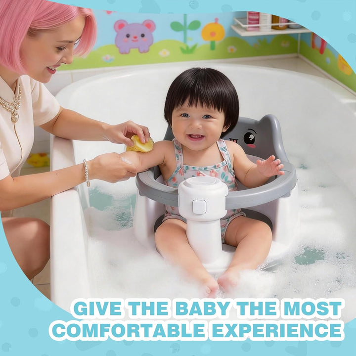 Baby Badewannensitz ab 6 Monate, Rutschfester Badesitz mit Saugnäpfen, Sicherer Sitz für Badewanne &