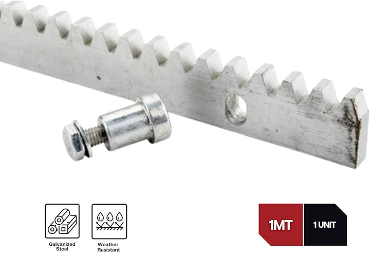 DOJA Industrial | Schiebetor Zahnstange | Modul 4 | 1 Stueck 1 Meter | Verzinkte Zahnschiene Kompati