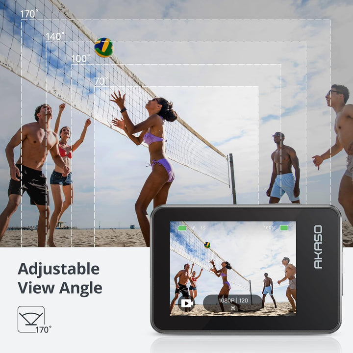 AKASO Brave 7 Action Cam 4K30FPS mit Schwimmender Handgriff 20MP WiFi Unterwasserkamera IPX8 Wasserd