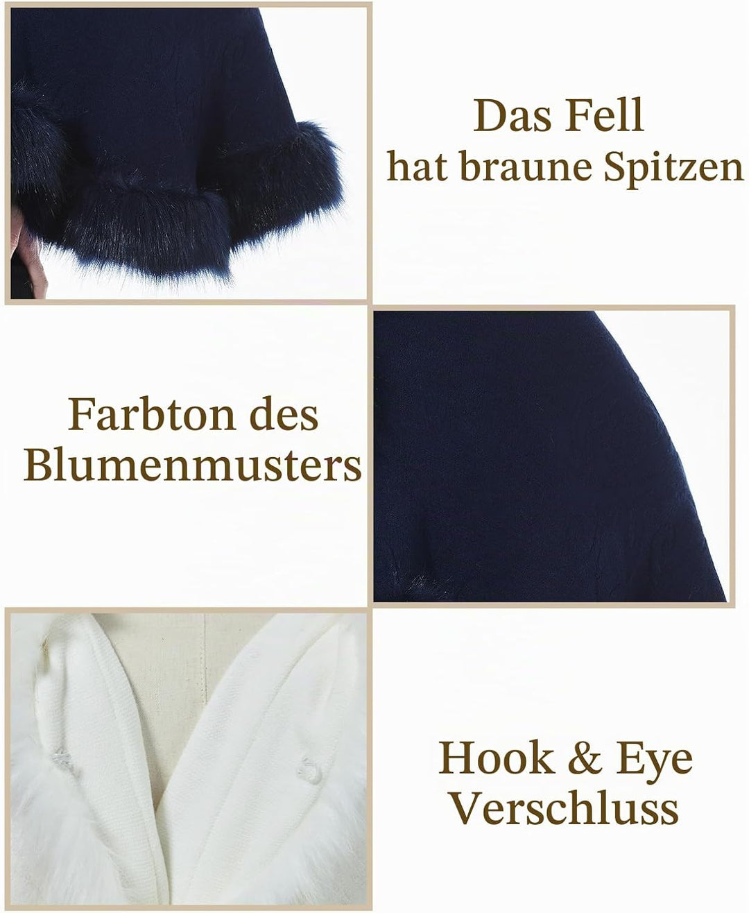 BEAUTELICATE Kunstpelz Schal Stola Bolero Damen Für Frauen Hochzeit Abend Braut Brautschal Brautstol