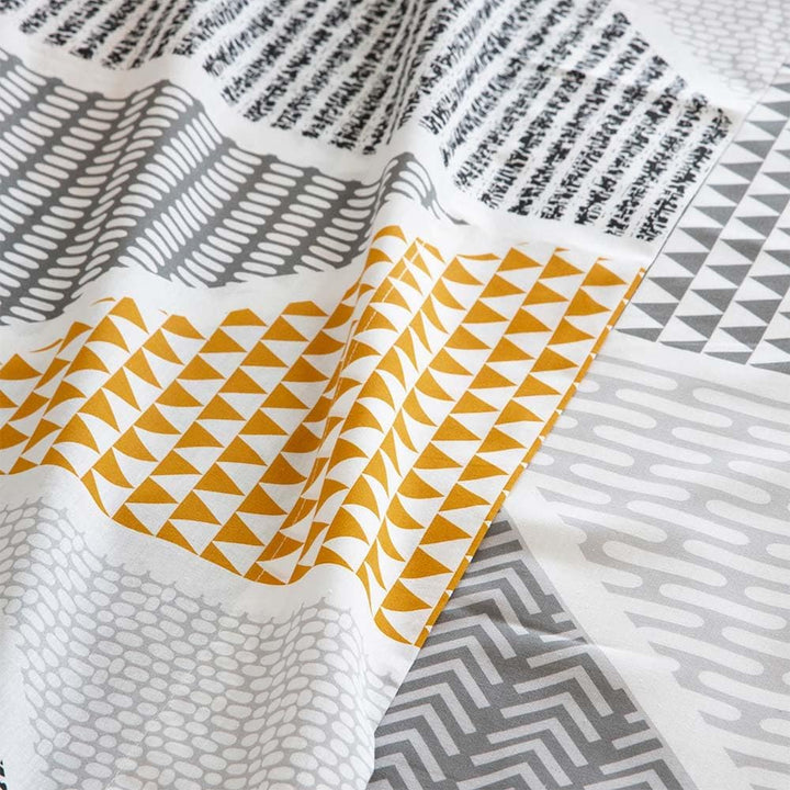 COTTON ARTean Geka Bettwäsche-Set, 200 x 190/200, 50 % Baumwolle, 50 % Polyester, Farbe Grau und Sen