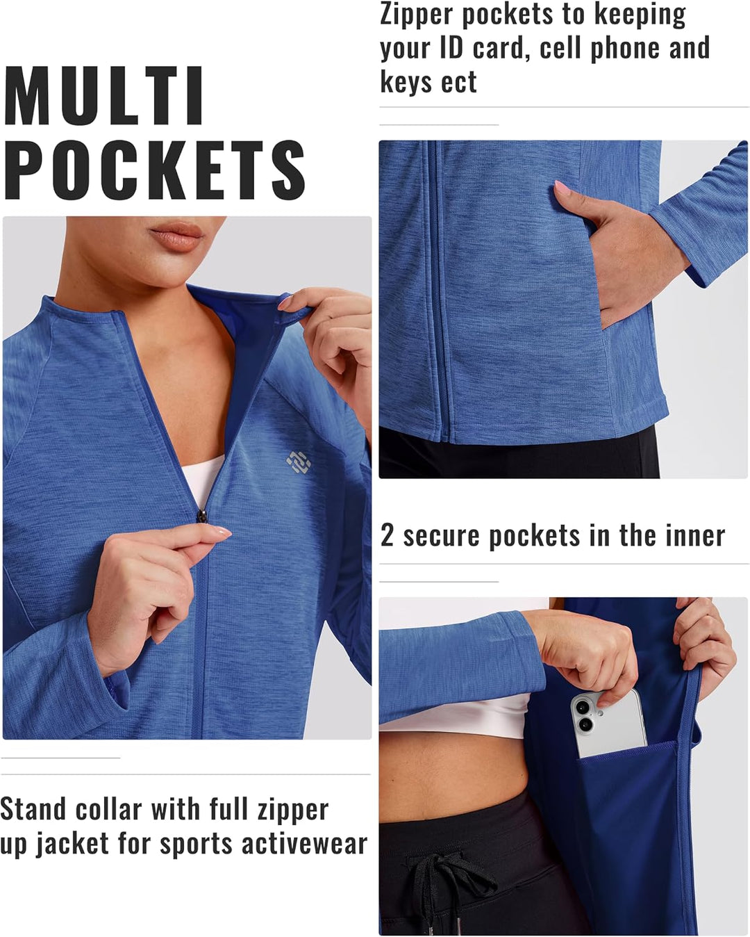 Damen Laufjacke Leicht Sportjacke Trainingsjacke Langarm Fitness Wandern Yoga Jacke Atmungsaktive Fu