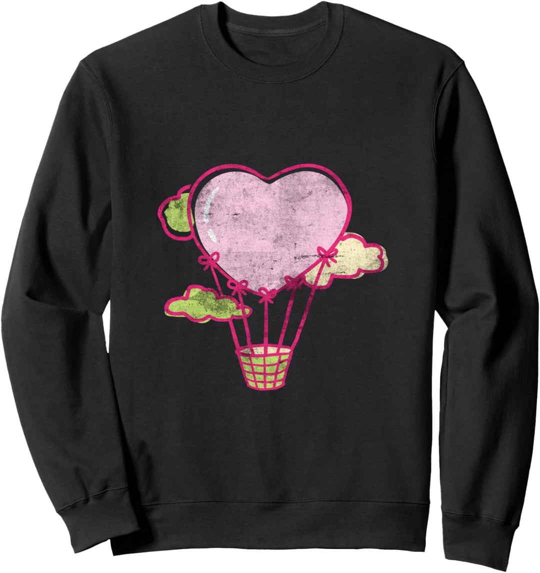 Lustige Heissluft-Herzballon-Design-Ballonfahrt Sweatshirt