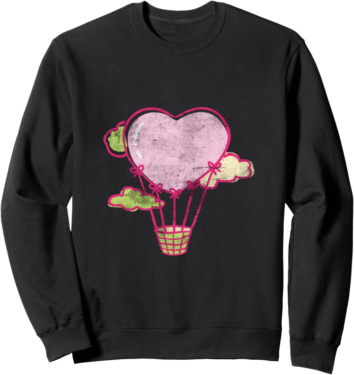 Lustige Heissluft-Herzballon-Design-Ballonfahrt Sweatshirt