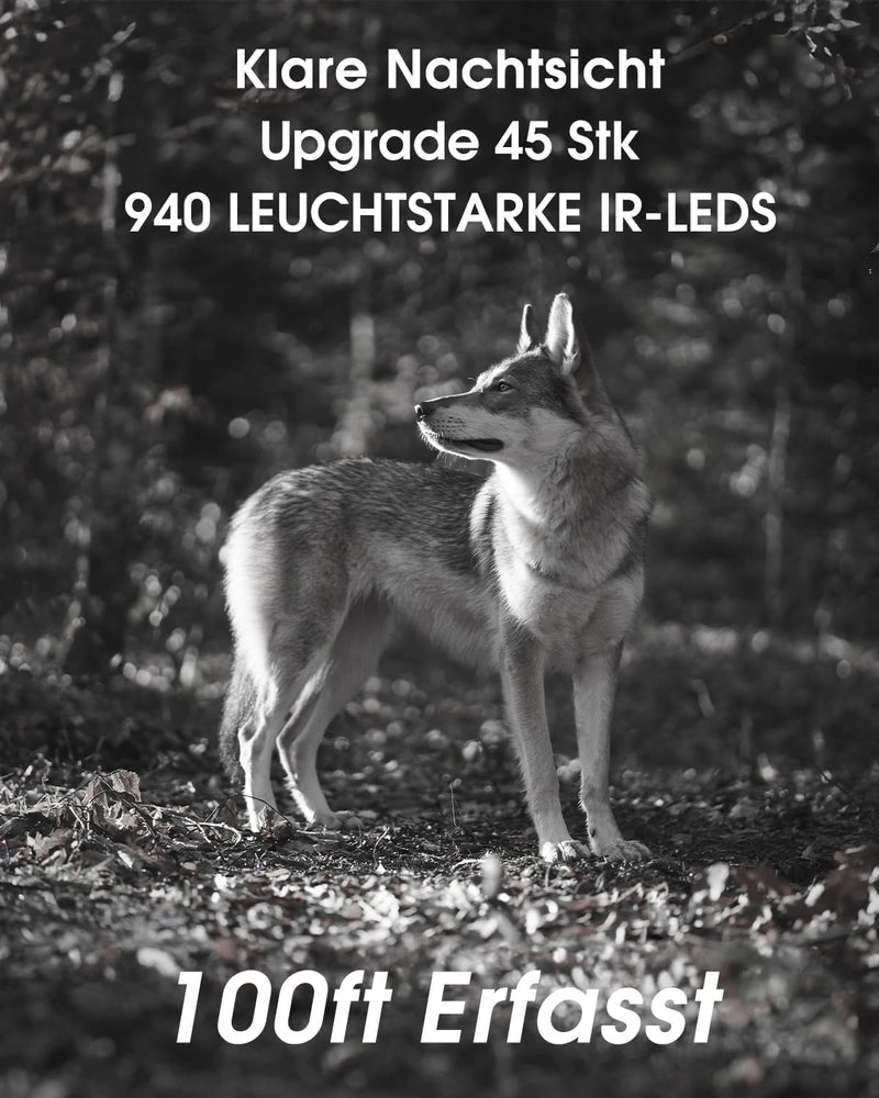 KJK Wildkamera WLAN 2.7K 64MP mit 64GB SD Karte, Wildtierkamera mit Nachtsicht, 0.05s Auslöser Beweg