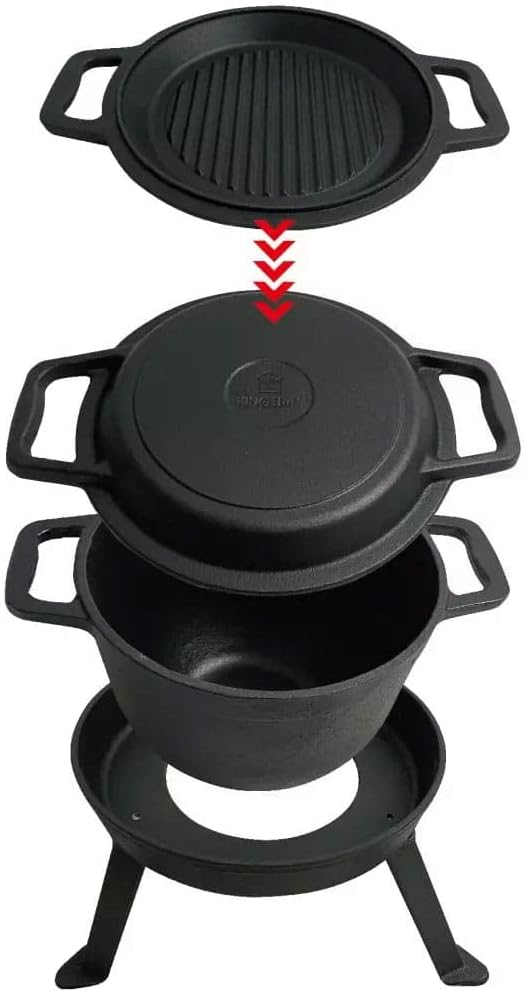 8L Gusseisen Kesselgulasch Gulaschtopf Kazan Jagdgusskessel Jagdkessel KINGHOFF KH-1733