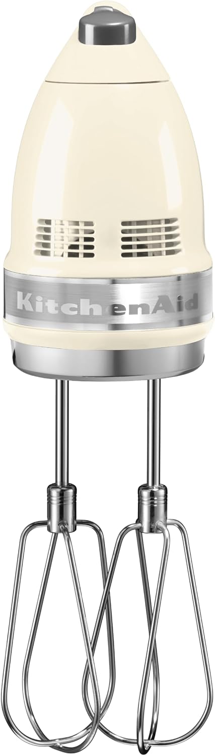 KitchenAid Handmixer 9 Stufen, 85W leiser DC-Motor mit Sanftanlauf, 6 Zubehörteile – Rühr-, Knethake