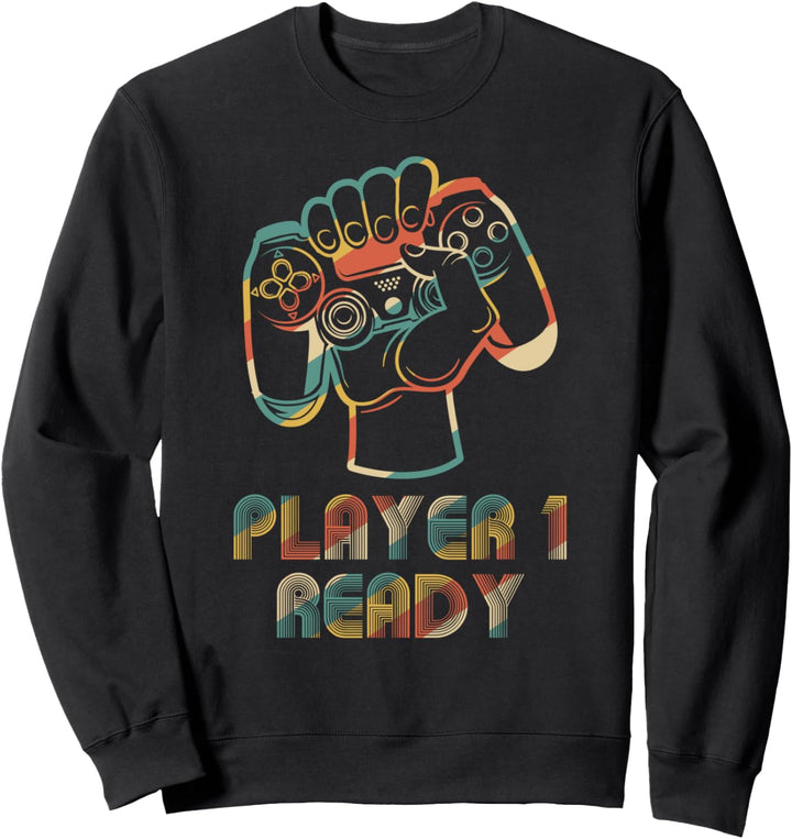 Spieler 1 Ready in Combo mit Spieler 2, 3, 4 Family Gaming Sweatshirt