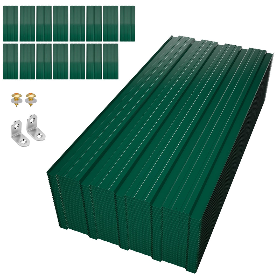 26 Stück Profilblech Verzinkter Stahl – 12 m² Dachblech Set mit Schrauben, UV-beständig, Winterfest