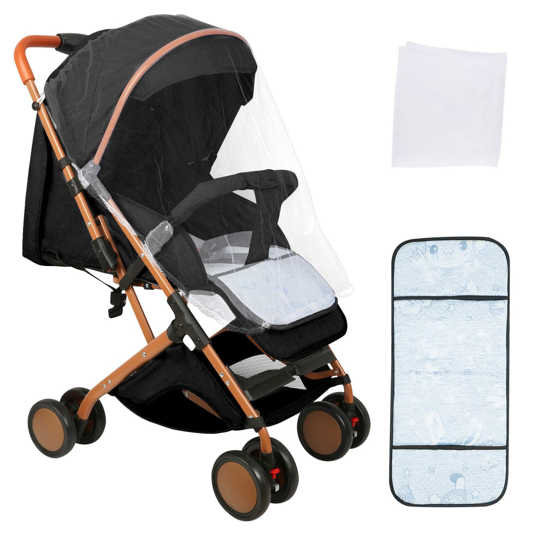 Kinderwagen für Babys, Kinderwagen mit Sonnenschirm, faltbarer Kinderwagen mit Baumwollpads und Mosk