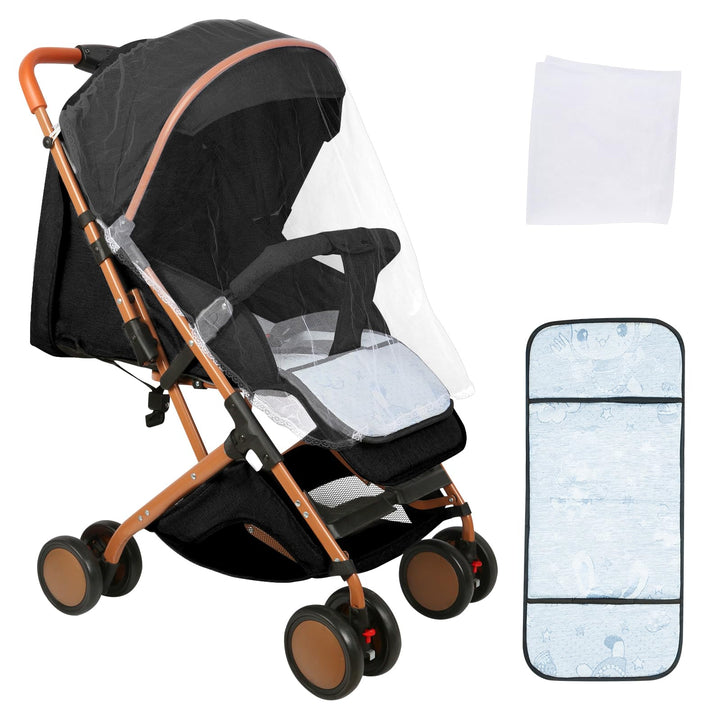 Kinderwagen für Babys, Kinderwagen mit Sonnenschirm, faltbarer Kinderwagen mit Baumwollpads und Mosk