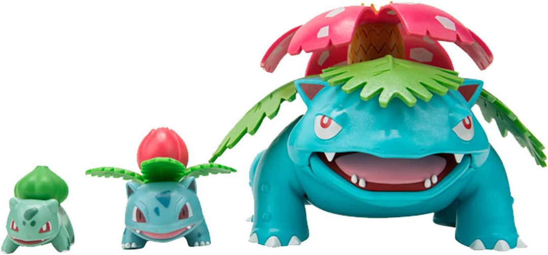 BANDAI - Pokémon – Evolutionspaket Bulbizarre, Herbizarre & Florizarre – Figur Bulbizarre 5 cm + Fig